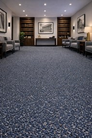 Timzo, Koberec metráž New Techno 3532 sv. modré, na mieru, šíře 4m,5m, modrá, ab (mriežka), chodba / predsieň