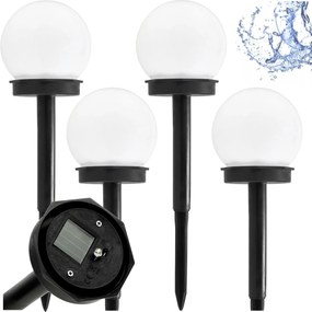 BERGE SADA 4 solárnych záhradných lámp, LED, BIELA, 10 cm, vodotesná, IP44