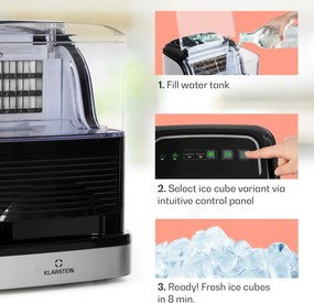 Klarstein Kristall, výrobník ľadu, krištáľovo číry ľad, 2 veľkosti, 2,5 l nádržka na vodu