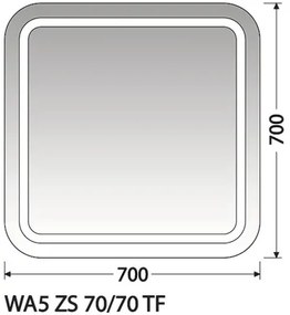 Zrkadlo do kúpeľne Intedoor Wave 70x70 cm WA5 ZS 70/70 TF