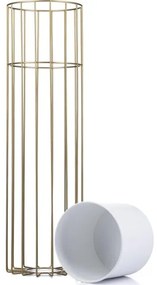 Kovový kvetináč LOFT 70x20 cm zlatá/biela