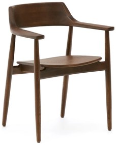 Hnedá jedálenská stolička z dubového dreva Fondes – Kave Home