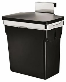 Vstavaný kôš 10 l, chrómovaná oceľ/plastové vedro, čierna