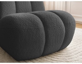 Tmavosivé kreslo z textílie buklé Janissaire – Bobochic Paris