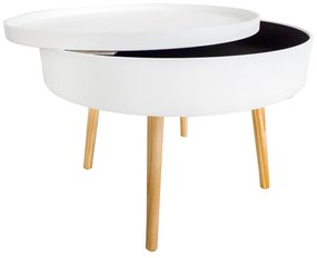 ModernHome Okrúhly konferenčný stolík s úložným priestorom, 60 cm
