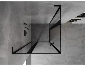 Mexen, Mexen Mist L Duo sklápací sprchový kút 100 x 100 cm, čierny rám - 8A4L-100L-100P-70-70