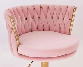 LuxuryForm DESIGN Stolička LYON VELUR na zlatom kríži - ružová