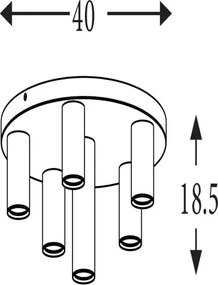 Searchlight 50570-6BK - Stropné svietidlo TUBES 6xGU10/10W/230V pr. 40 cm