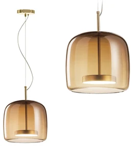 Toolight - LED závesné svietidlo zo skla Amber APP613-1CP, zlatá, OSW-03895