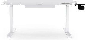 Elektrický stôl s nastaviteľnou výškou ergonomický biely,1200x600 mm: ARIA