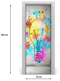 Samolepiace fototapety na dvere farebná žiarovka 75x205 cm