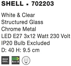 Dizajnové stropné svietidlo Shell 40 biele