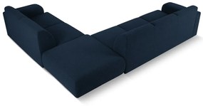 Tmavomodrá rohová pohovka z textílie bouclé (pravý roh) Molino – Micadoni Home