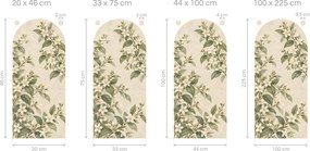 Jasmínový oblúk botanická akvarelová dekorácia na stenu do spálne oblúk 20 x 46 cm