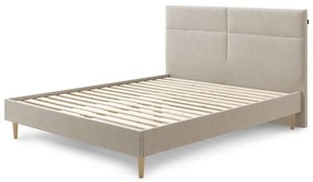 Béžová dvojlôžková posteľ Bobochic Paris Elyna Light, 160 x 200 cm