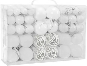 Vianočné guľky - biele 300895B (100ks)