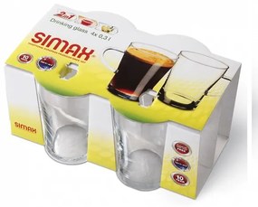 Simax Sklenené hrnčeky ORION 300 ml, 4 ks