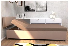 Čalúnená válenda s polohovaním a úložným priestorom DALLAS 108x205 cm hnedá/tmavohnedá