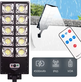 Toolight Toolight, záhradná LED solárna lampa so snímačom pohybu a diaľkovým ovládaním RSL017, čierna, OSW-10247