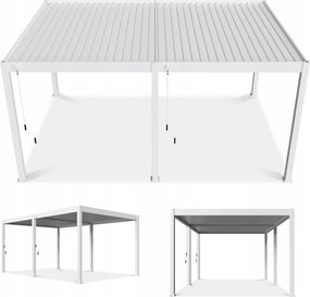 Záhradná pergola s terasovým zastrešením Deluxe 3,6x5,3Hliník biela Gutroof