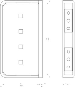 OMNIRES LU30330CR - Nástenná polica do sprchy LUGANO 20 cm lesklý chróm