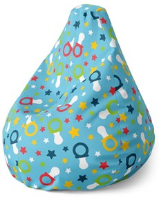 Sablio Sedací vak Pear Cumlíky a hviezdy - 70 x 95 x 15 cm
