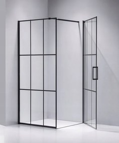 BPS-koupelny Štvorcový sprchový kút BS13A 80x80 čierna/transparent + vanička ST02A BL čierna