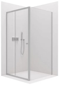 Cerano Varone, sprchovací kút s posuvnými dverami 140 (dvere) x 100 (stena) x 195 cm, 6mm číre sklo, chrómový profil, CER-CER-DY505-140100