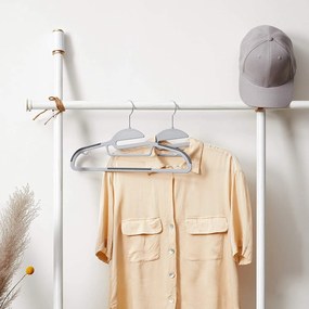 Plastové vešiaky na šaty vysokej kvality, protišmykové, 20 ks, šedé