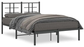 Kovový rám postele s čelom čierny 120x190 cm 355558