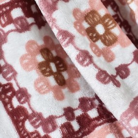 Ružová deka z mikroplyšu 130x170 cm Crochet Print – Catherine Lansfield