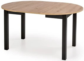 Rozkladací okrúhly stôl 102 Neryt - Dub artisan / Čierny