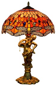 Tiffany stolná lampa Lady 114 - Huizhou Oufu Lighting v.67xš.40, sklo/kov,40W