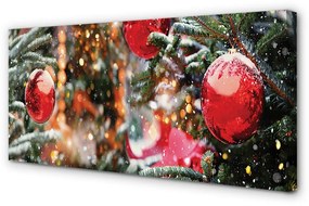 Obraz na plátne Snow Vianočné ozdoby 120x60 cm