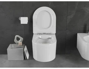 Mexen SOFIA Rimless závesná wc misa so sedátkom s pomalým zatváraním, 49 x 37 cm, biela, 30540300