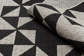 Koberec Šnúrkový SIZAL FLOORLUX 20489 striebor. / čierny Trojuholníky