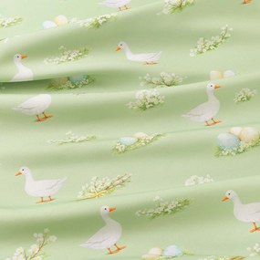 Goldea veľkonočný okrúhly teflónový obrus - husy a kraslice Ø 100 cm