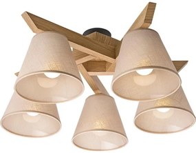 Prisadený luster ANTONIO 5xE14/40W/230V dub