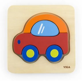 Viga Drevené puzzle pre najmenších Viga Auto