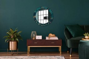 Okrúhle ozdobné zrkadlo na stenu Zelený malachitový mramor fi 60 cm