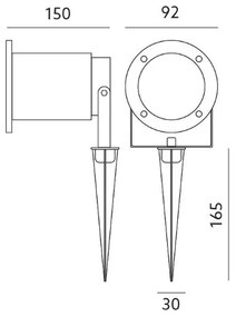 Vonkajšie svietidlo BLAKE 2 GU10/50W/230V IP65