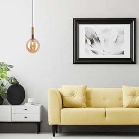 Luster na lanku ROLLO 1xG9/5W/230V zlatá/dymová béžová