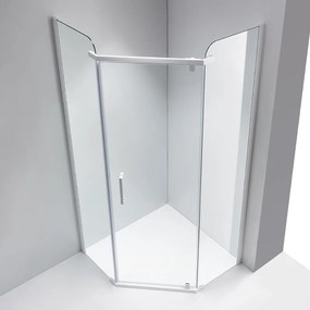 BPS-koupelny Päťuholníkový sprchový kút KZ91A WH 80x80 biela/transparent - bez vaničky