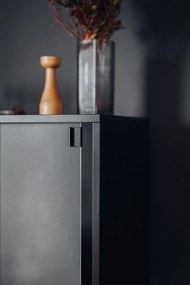 Čierna vitrína s posuvnými dverami 70x109x40 cm Lekko – noo.ma