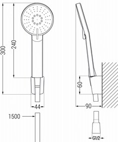 Mexen Royo vaňová sada R40, chróm - 72203R40-00