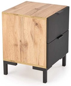 Nočný stolík Maisie, dub kraft / čierna