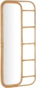 Prírodné ratanové zrkadlo s rebríkom Ellen Rattan Natural - 80*3*180 cm