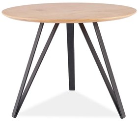 AKCIA Dubový jedálenský stôl s čiernymi nohami TETIS 100x100 II. akosť