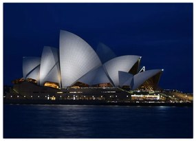 Sklenený obraz nočného Sydney (70x50 cm)
