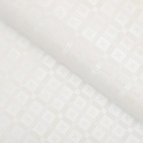 PVC obrus Biele vzorované kocky PV-130 - metráž š. 140 cm